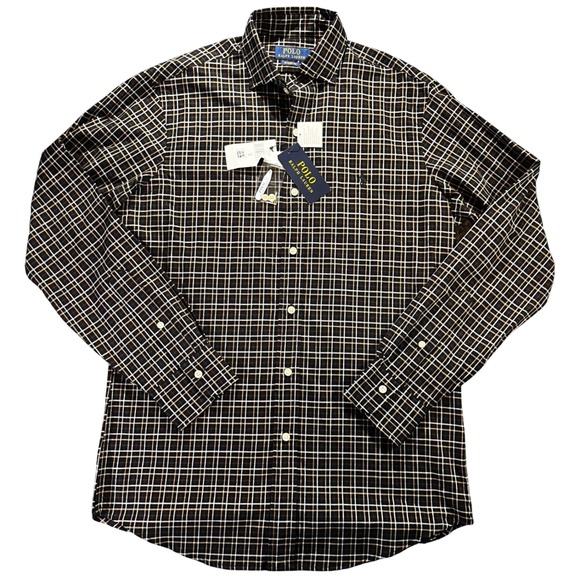 NWT Polo Ralph Lauren Men Classic Fit Plaid Long Sleeve Button Down Shirt Size S